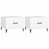 Vidaxl salontafel 2 st met metalen poten 50x50x40 cm wit