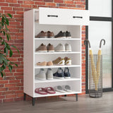 VIDAXL -Schuhschrank 60x35x105 cm propertiertes Holz weiß