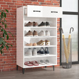 Vidaxl Schuhschrank 60x35x105 cm verarbeitetes Holz Hochglanz weiß