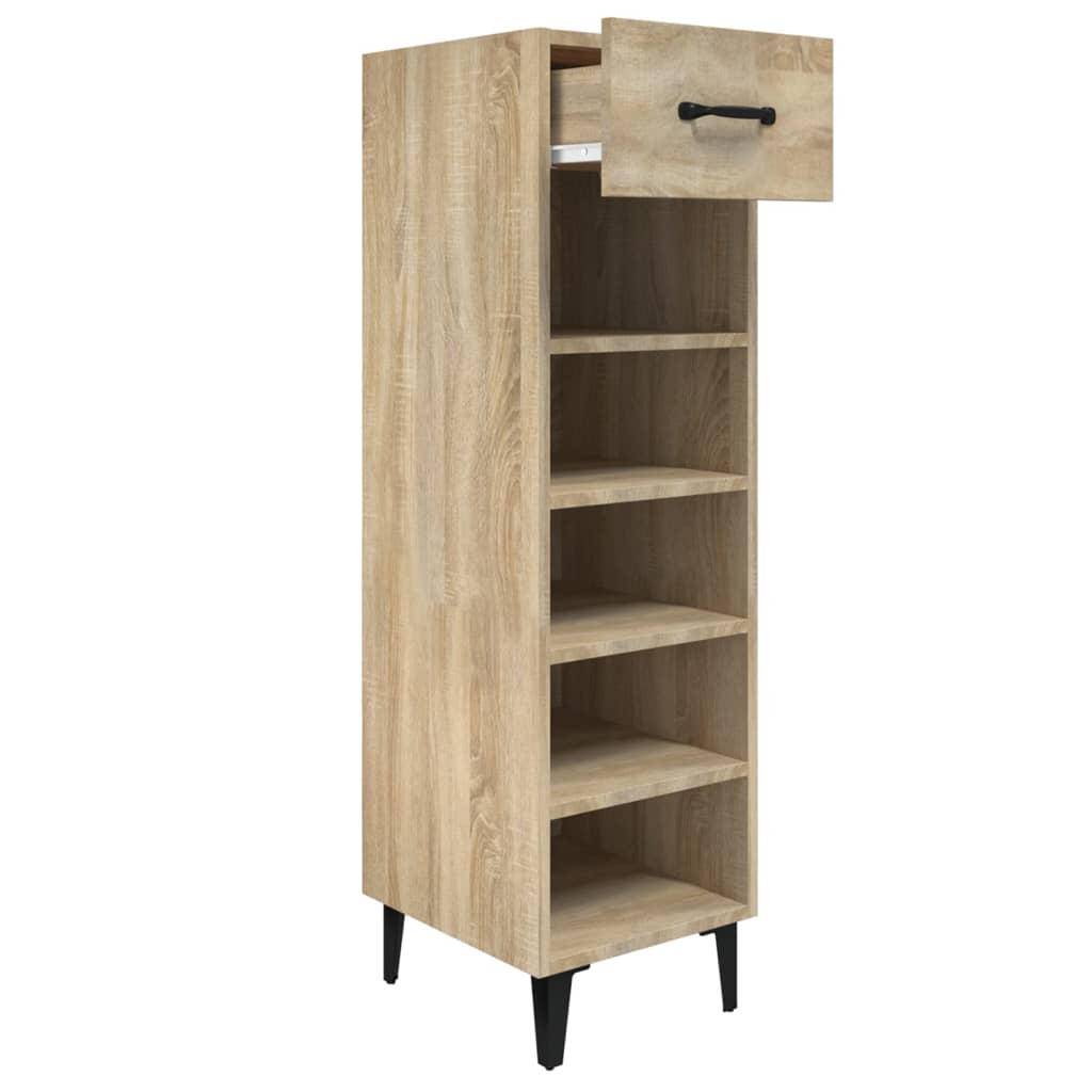 VIDAXL -Schuhschrank 30x35x105 cm propertiertes Holz Sonoma Eiche gefärbt