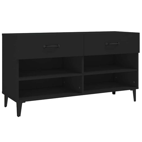 Vidaxl Schuhschrank 102x35x55 cm propertiertes Holzschwarz