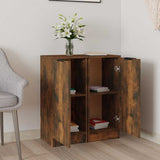 Vidaxl dressoirs 2 st 30x30x70 cm bewerkt hout gerookt eikenkleurig