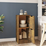 Vidaxl dressoir 30x30x70 cm bewerkt hout gerookt eikenkleurig