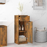 Vidaxl badkamerkast 32x34x90 cm bewerkt hout gerookt eikenkleurig