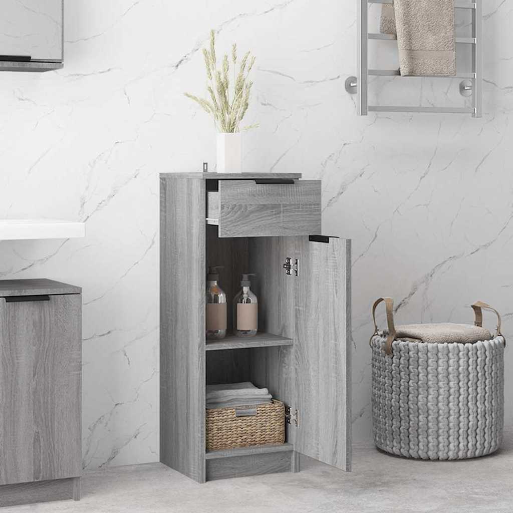 Vidaxl badkamerkast 32x34x90 cm bewerkt hout grijs sonoma eikenkleurig