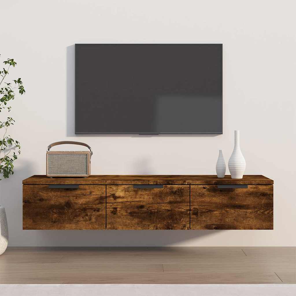 Vidaxl wandkast 102x30x20 bewerkt hout gerookt eikenkleurig