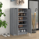 Vidaxl Cabinet da scarpe 59x35x100 cm Colore in rovere Sonoma in legno Grigio