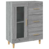 Vidaxl dressoir 69,5x34x90 cm bewerkt hout grijs sonoma eikenkleurig