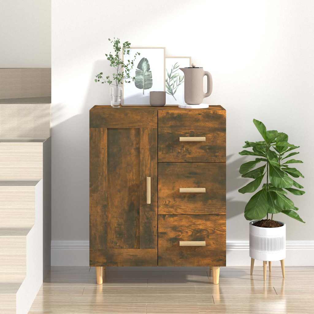 Vidaxl dressoir 69,5x34x90 cm bewerkt hout gerookt eikenkleurig