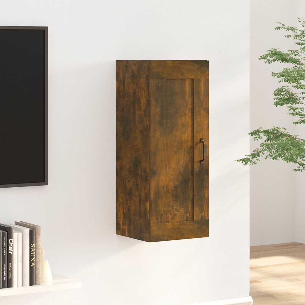 Vidaxl wandkast 35x34x90 cm bewerkt hout gerookt eikenkleurig
