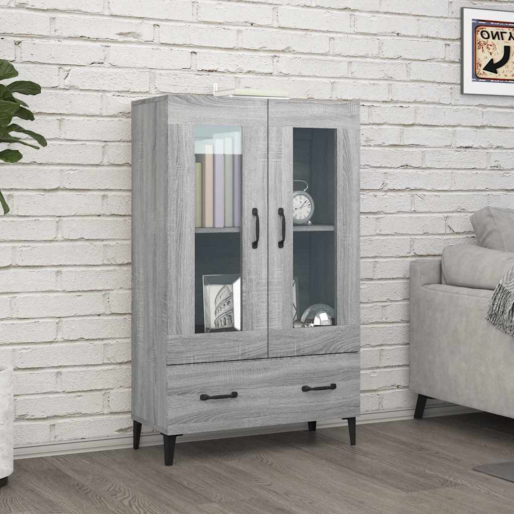 Vidaxl hoge kast 70x31x115 cm bewerkt hout grijs sonoma eikenkleurig