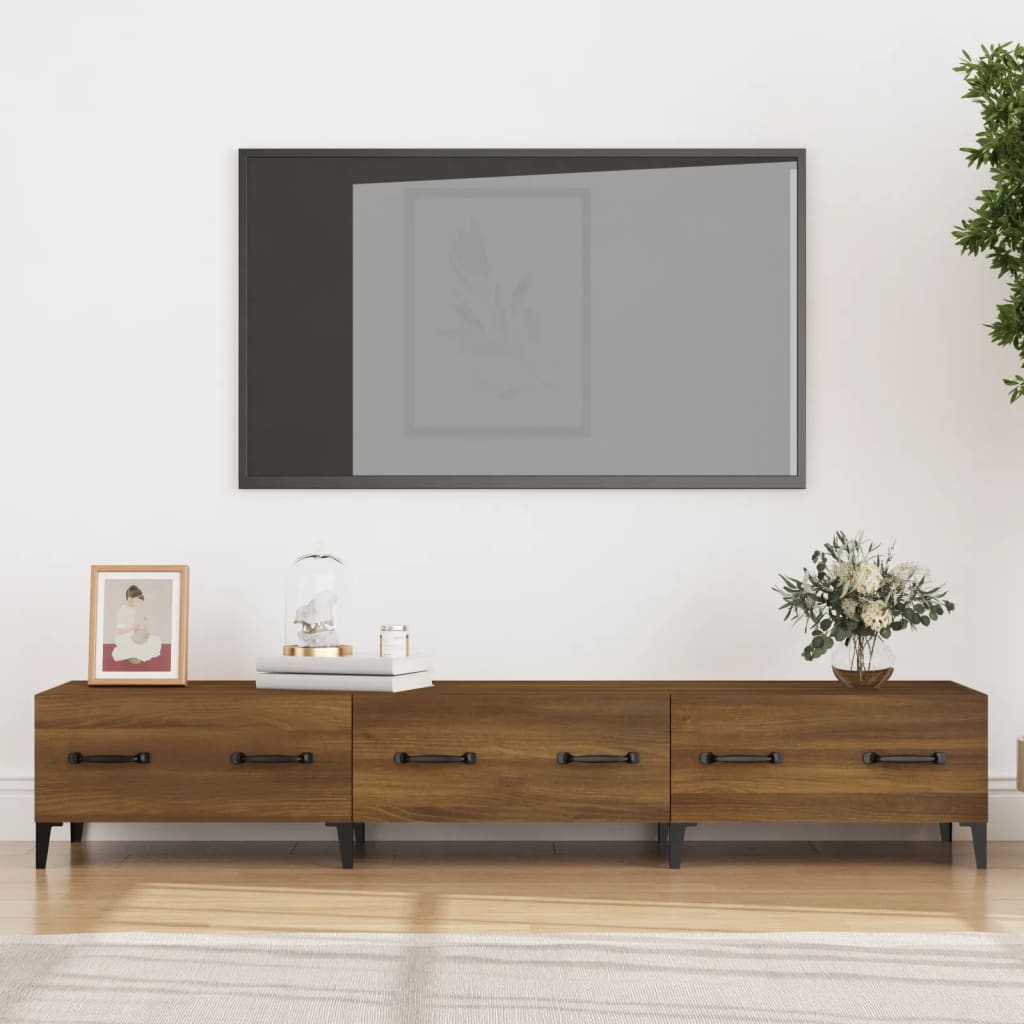 Vidaxl tv-meubel 150x34,5x30 cm bewerkt hout bruin eikenkleur