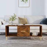 Vidaxl salontafel 102x50x40 cm bewerkt hout gerookt eikenkleurig