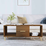 Vidaxl salontafel 102x50x40 cm bewerkt hout bruin eikenkleur