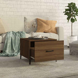 Vidaxl salontafel met metalen poten 50x50x40 cm bruin eikenkleur