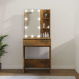 Vidaxl kaptafel met led-verlichting 60x40x140 cm gerookt eikenkleur