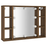 Vidaxl spiegelkast met led-verlichting 76x15x55 cm bruin eikenkleur