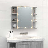 Vidaxl spiegelkast met led-verlichting 70x16,5x60 cm grijs sonoma