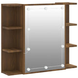Vidaxl spiegelkast met led-verlichting 70x16,5x60 cm bruin eikenkleur