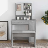 Vidaxl kaptafel met spiegel 86,5x35x136 cm grijs sonoma eikenkleurig
