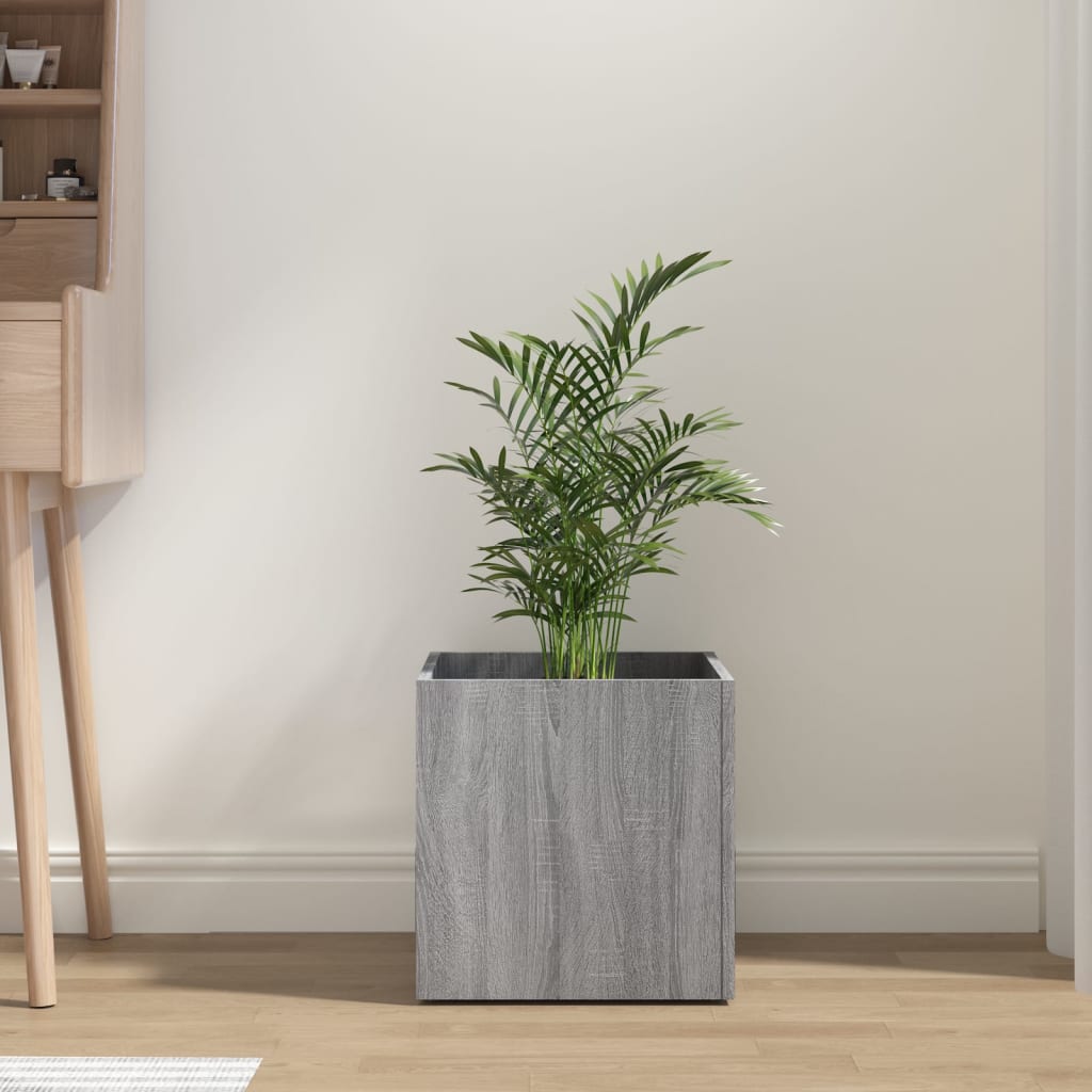 Vidaxl Planter Big 40x40x40 cm bearbetad trägrå sonoma ek