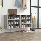Vidaxl schoenenkasten 2 st 52,5x30x50 cm grijs sonoma eikenkleurig