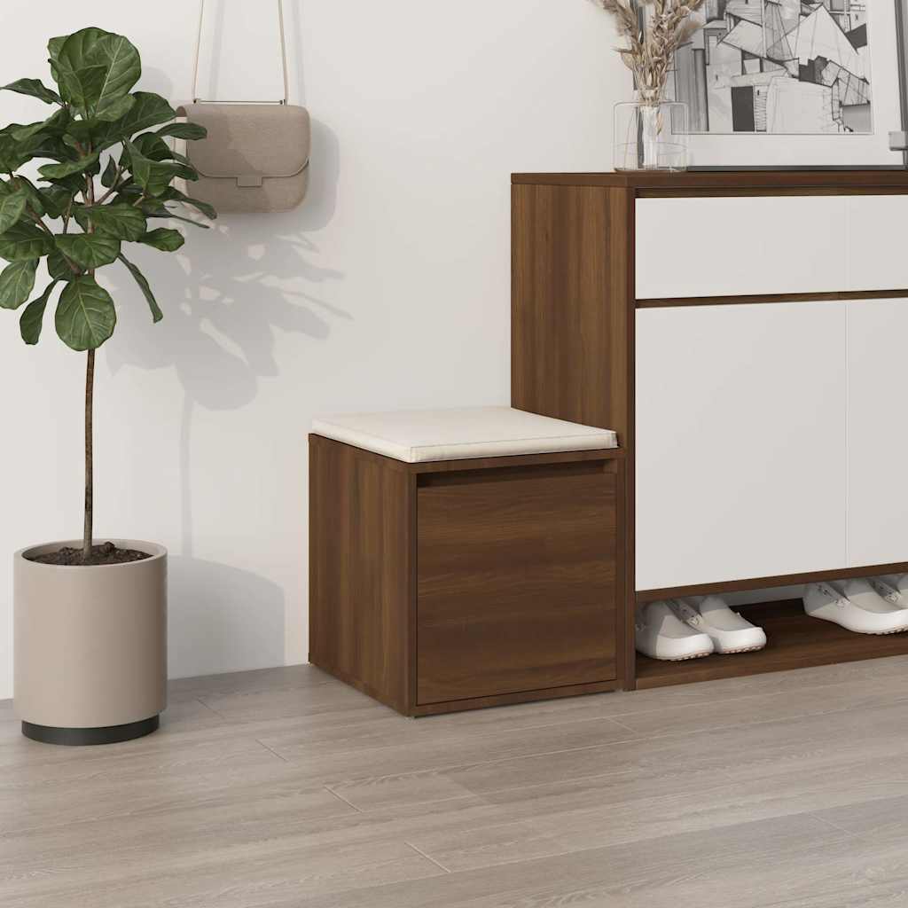 Vidaxl opbergbox met lade 40,5x40x40 cm bewerkt hout bruin eikenkleur