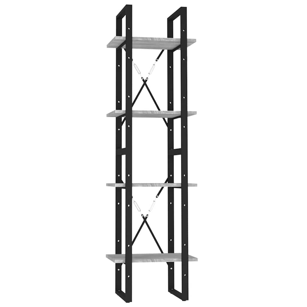 Vidaxl boekenkast 4-laags 40x30x140 cm bewerkt hout grijs sonoma eiken