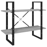 Vidaxl boekenkast met 2 schappen 80x30x70 cm bewerkt hout grijs sonoma