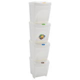 Vidaxl Garbage Cans 4 ST Stackable 100 L Polipropen White