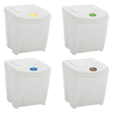 Vidaxl Garbage Cans 4 ST Stackable 100 L Polipropen White