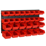 Vidaxl 30-piece sorting system set 77x39 cm Polypropene red and black