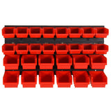 Vidaxl Sistema di smistamento da 30 pezzi set 77x39 cm in polipropene rosso e nero