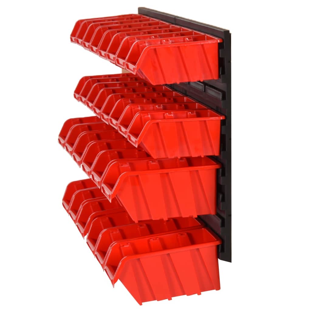 Vidaxl Sistema di smistamento da 30 pezzi set 77x39 cm in polipropene rosso e nero