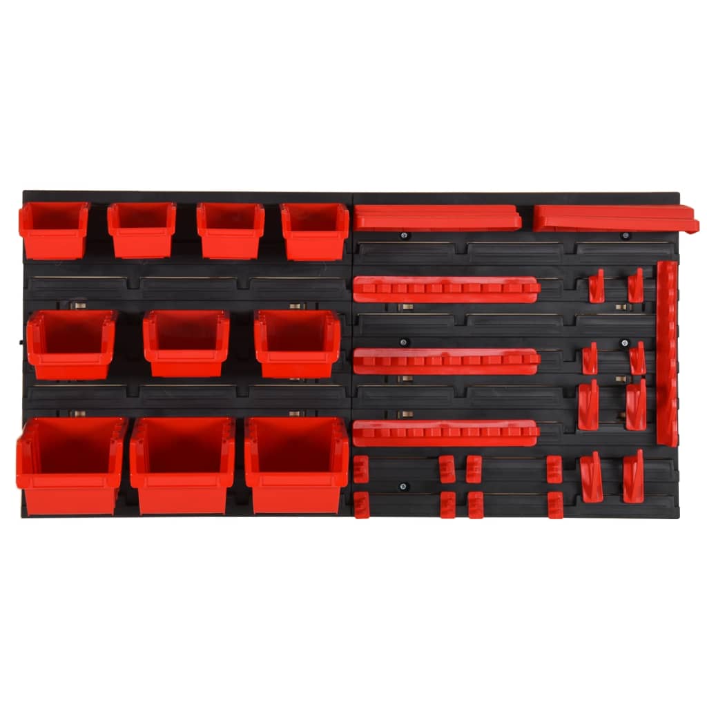 VIDAXL Sistema di smistamento a 35 pezzi Set 77x39 cm in polipropene rosso e nero