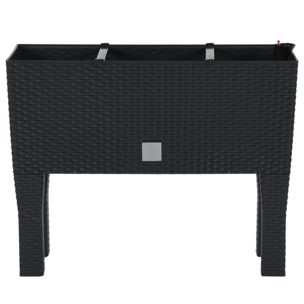 VIDAXL -Pflanzer erhöht 60x25x46 cm PP Rattan Anthrazit -gelöscht