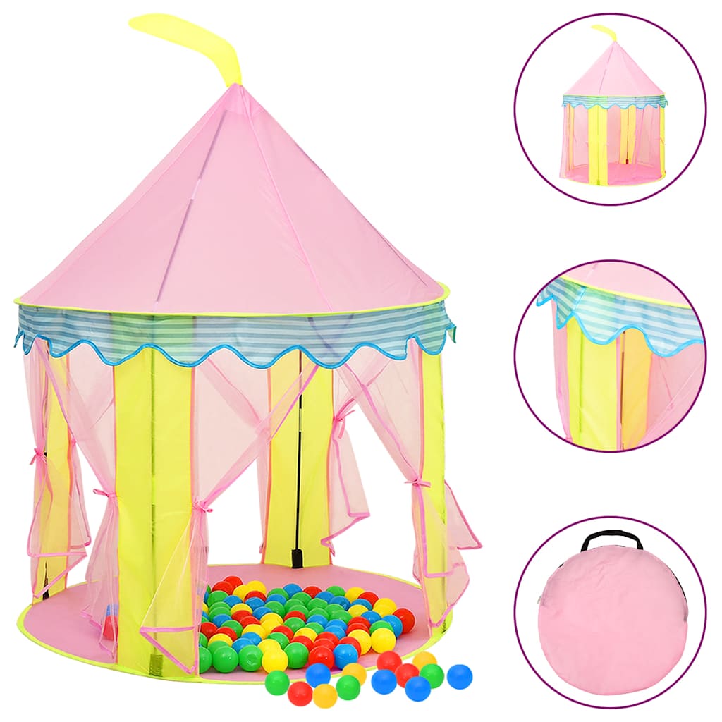 Vidaxl kinderspeeltent 100x100x127 cm roze