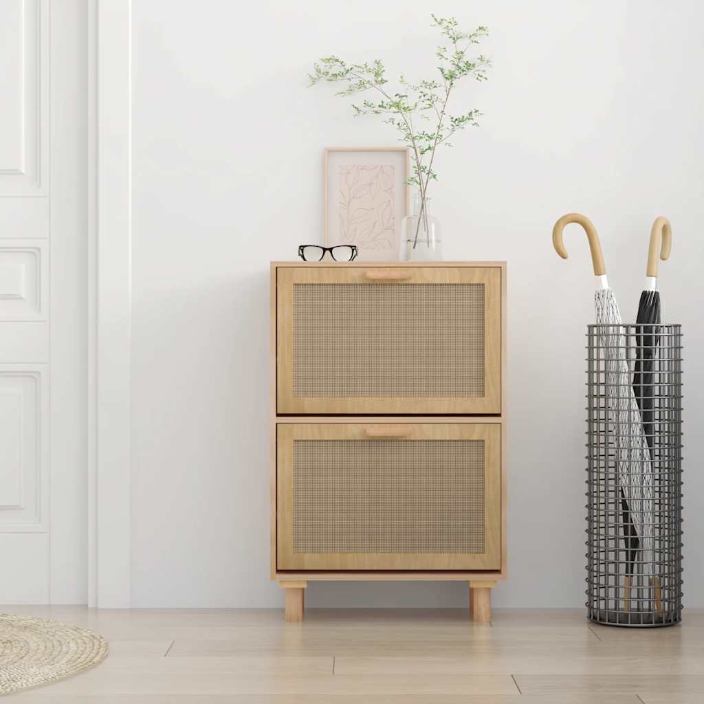 Vidaxl Cabinet da scarpe 52x25x80 cm Legno trasformato in legno marrone naturale