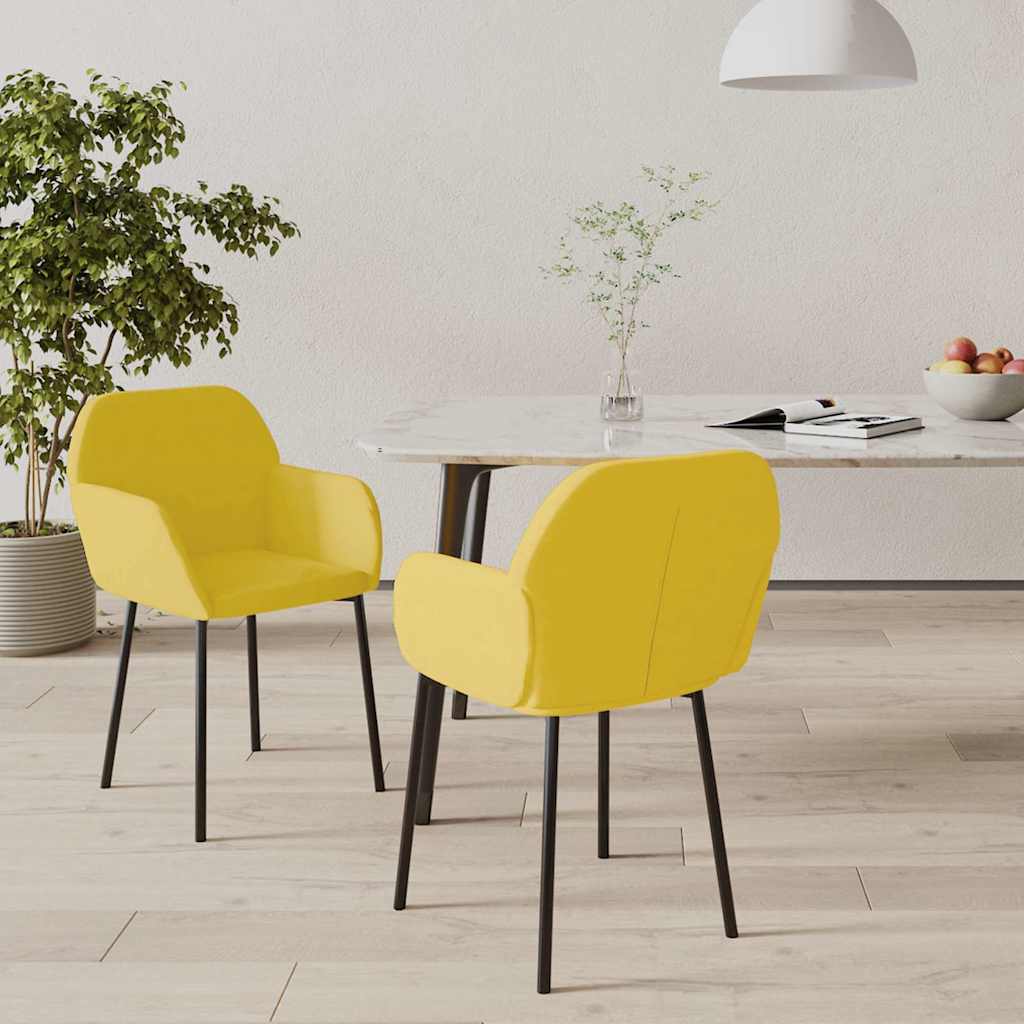 Vidaxl eetkamerstoelen 2 st fluweel geel