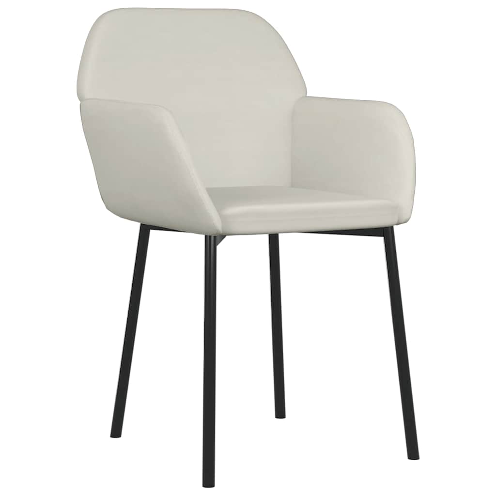 Vidaxl eetkamerstoelen 2 st fluweel crèmekleurig