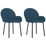 Vidaxl eetkamerstoelen 2 st fluweel blauw