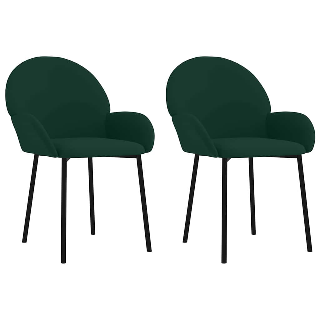 Vidaxl eetkamerstoelen 2 st fluweel donkergroen