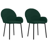 Vidaxl eetkamerstoelen 2 st fluweel donkergroen