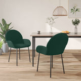 Vidaxl eetkamerstoelen 2 st fluweel donkergroen
