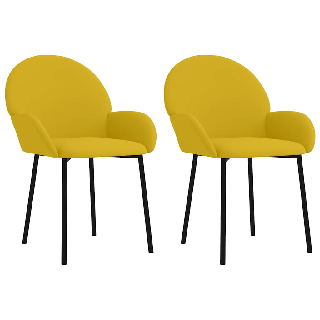 Vidaxl eetkamerstoelen 2 st fluweel geel