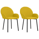 Vidaxl eetkamerstoelen 2 st fluweel geel