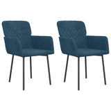 Vidaxl eetkamerstoelen 2 st fluweel blauw