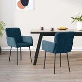 Vidaxl eetkamerstoelen 2 st fluweel blauw