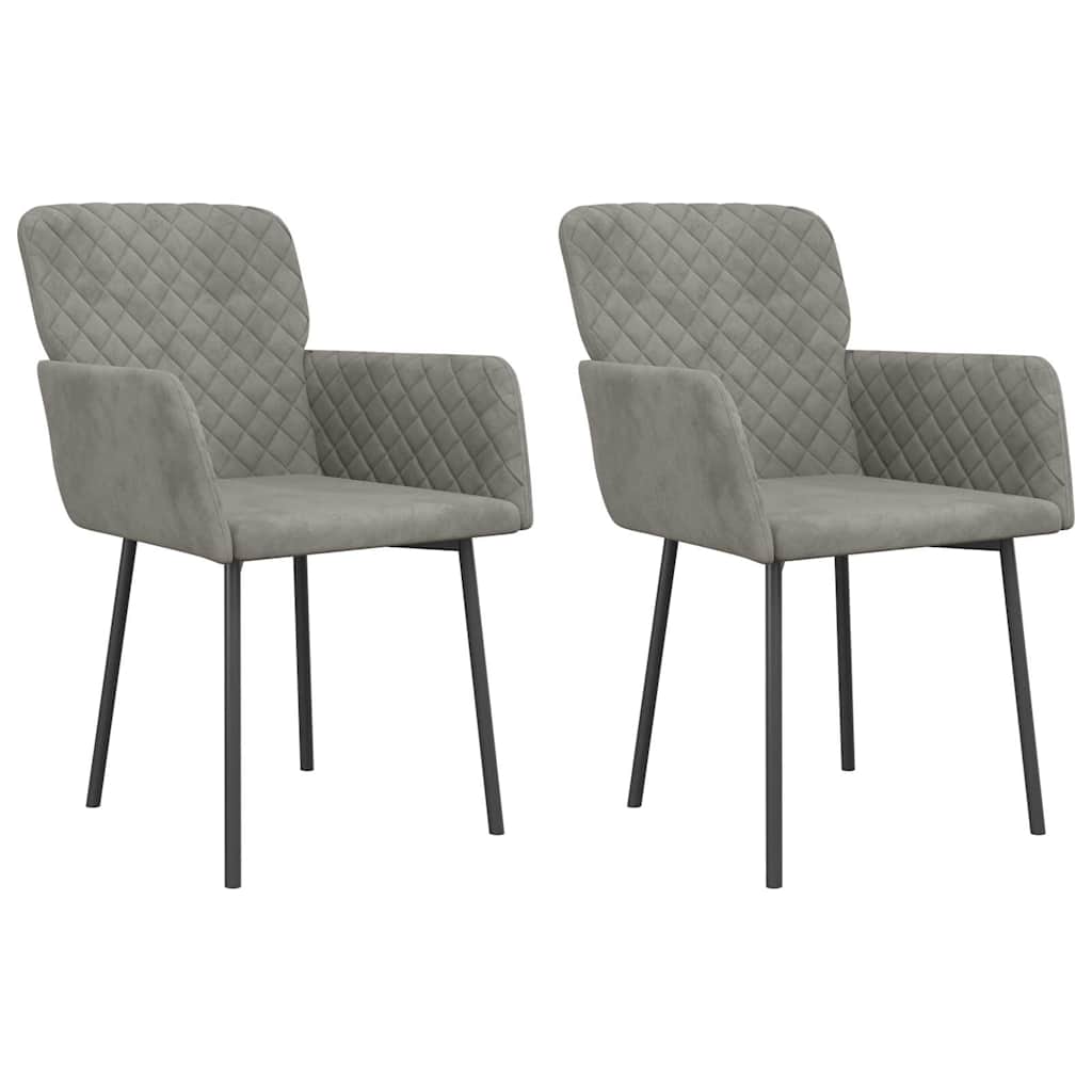 Vidaxl eetkamerstoelen 2 st fluweel lichtgrijs