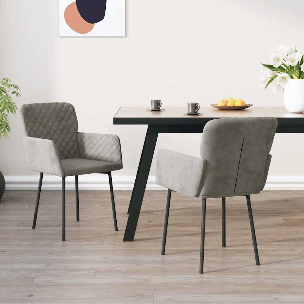 Vidaxl eetkamerstoelen 2 st fluweel lichtgrijs